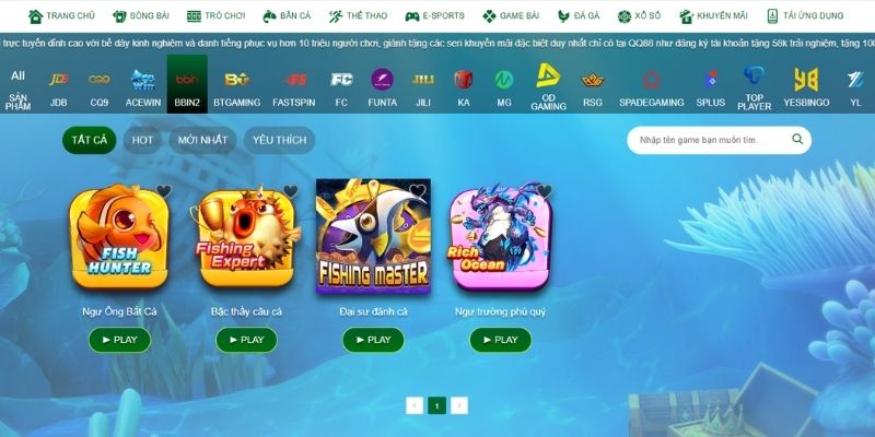 BBIN cung cấp nhiều game săn cá độc đáo